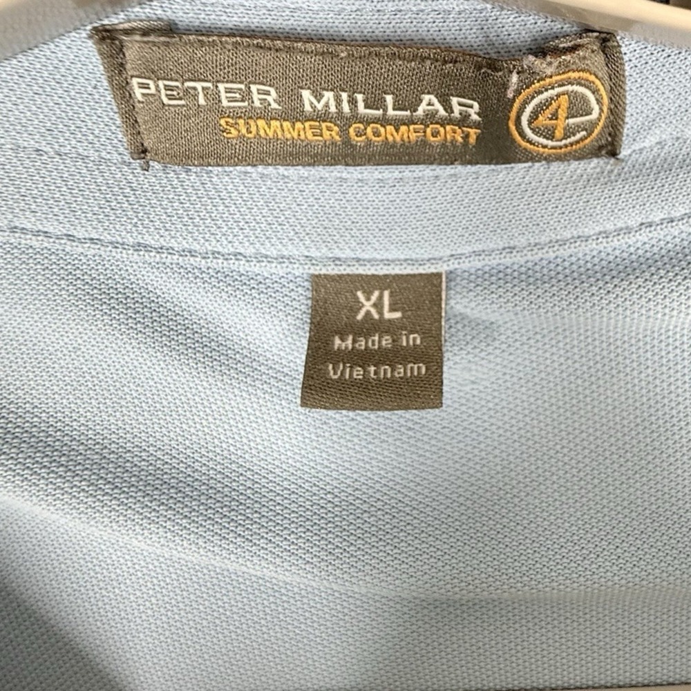 Peter Millar Summer Comfort Polo Shirt XL Golf Blue Preppy Resort Tropical Logo - Picture 2 of 8